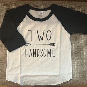 Two Handsome Raglan Tee - Black & White Kids Shirt